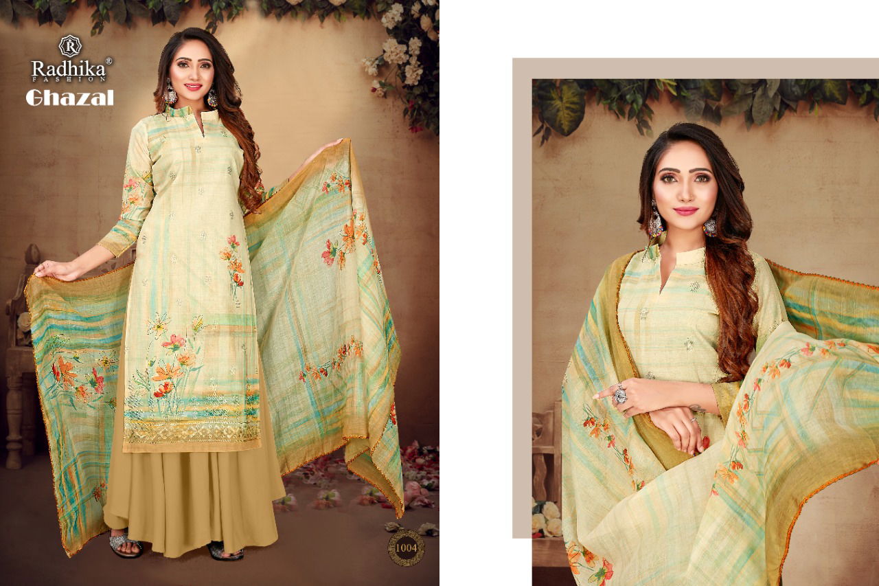 Radhika Azara Ghazal Printed Cotton Digital Print Designer Dress Material Collection